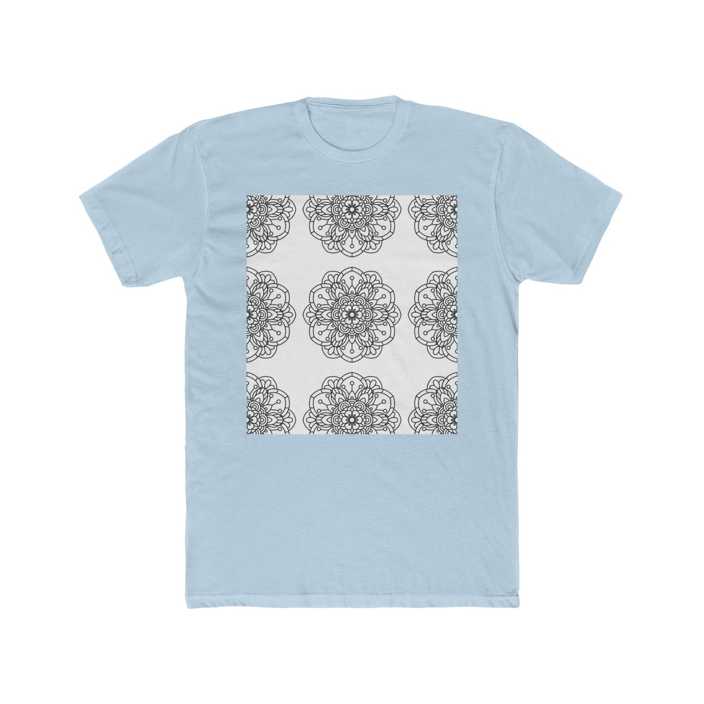Mandala Crew Tee| Made To Color | Unisex Cotton T-Shirt, Casual Wear, Gift for Art Coloring Lovers,