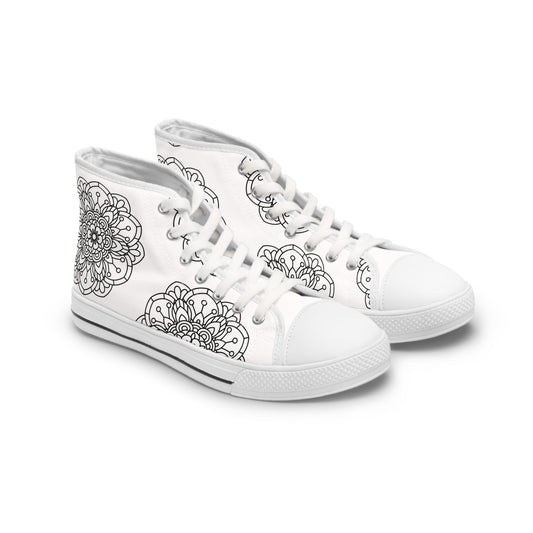 Multi-High Top Sneakers - Boho Chic Mandela Design