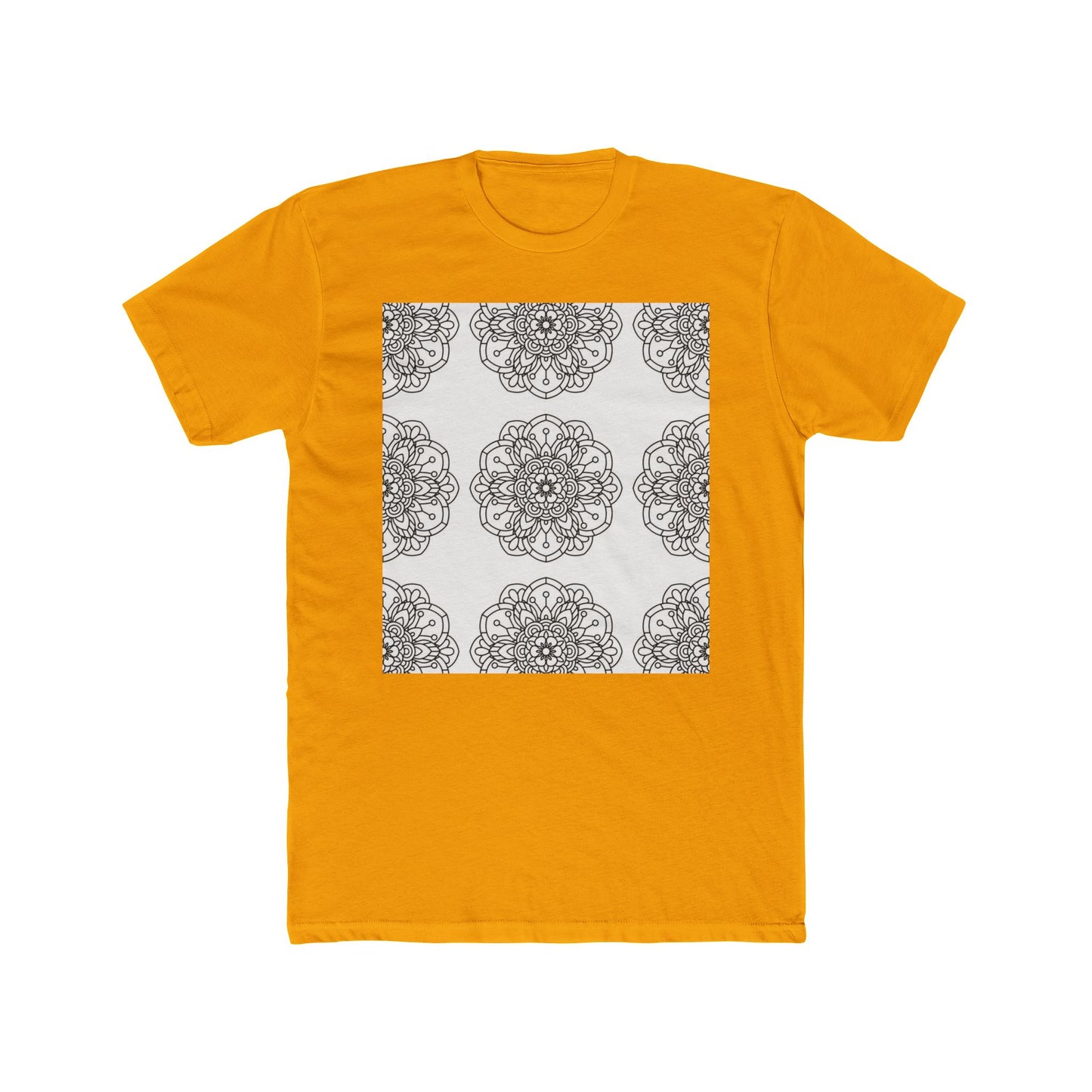 Mandala Crew Tee| Made To Color | Unisex Cotton T-Shirt, Casual Wear, Gift for Art Coloring Lovers,