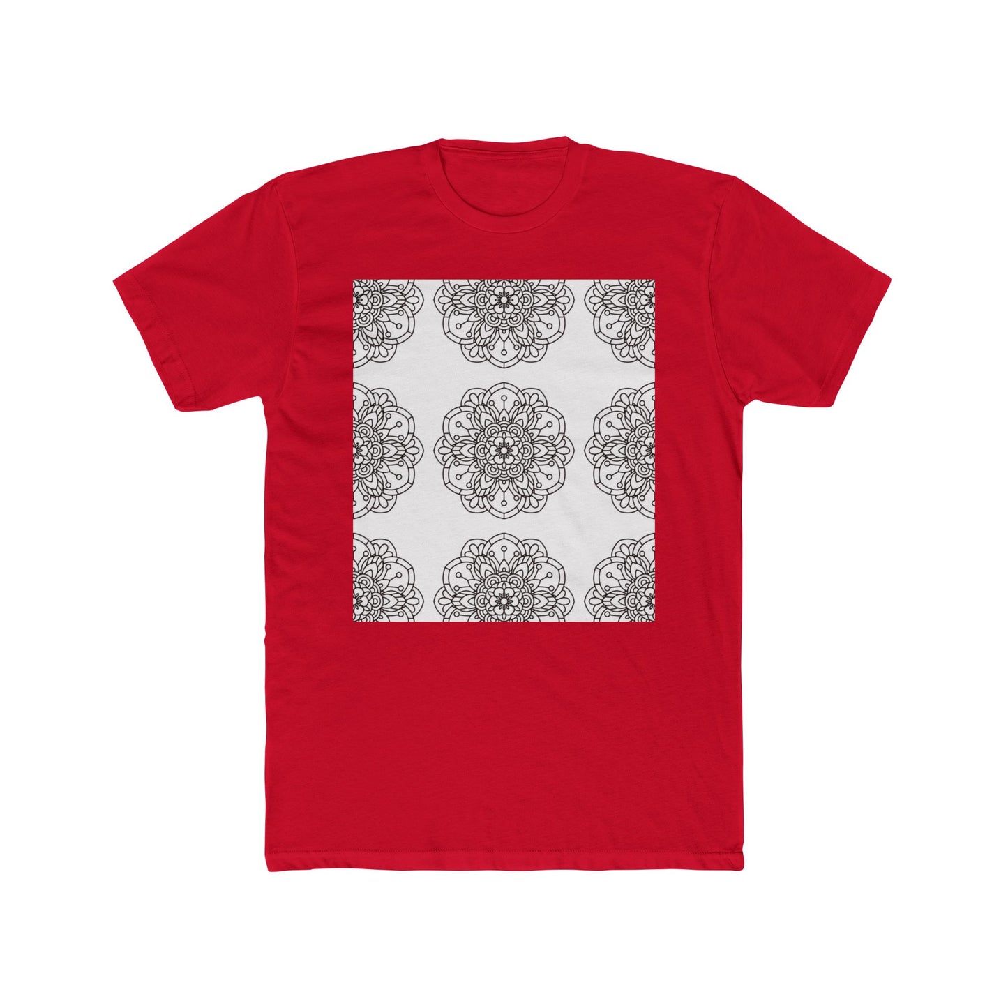 Mandala Crew Tee| Made To Color | Unisex Cotton T-Shirt, Casual Wear, Gift for Art Coloring Lovers,