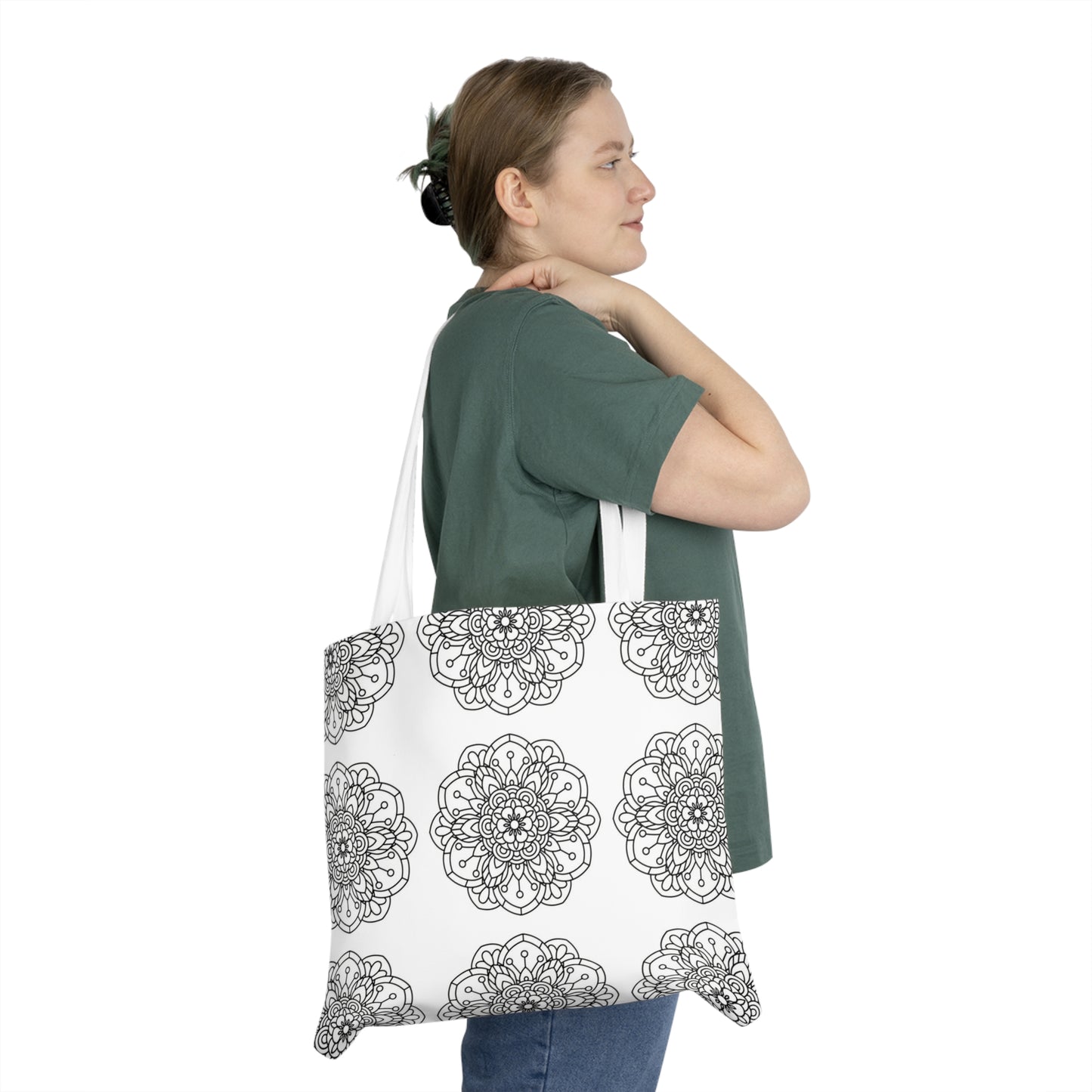 Bohemian Mandela Shoulder Tote Bag, Colorful Artistic Canvas for Creativity, Art Enthusiasts Gift, Creative Individuals Accessory,