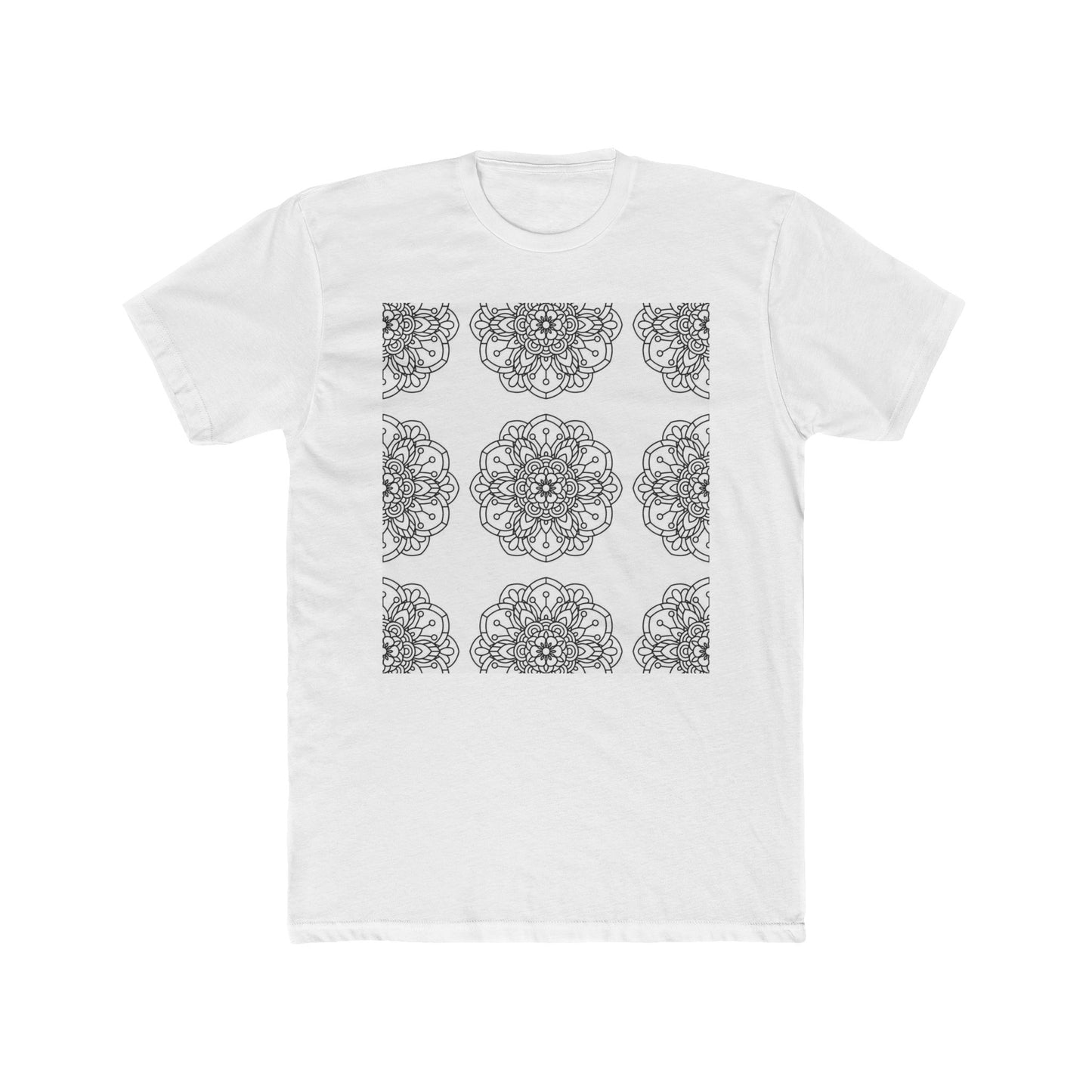 Mandala Crew Tee| Made To Color | Unisex Cotton T-Shirt, Casual Wear, Gift for Art Coloring Lovers,