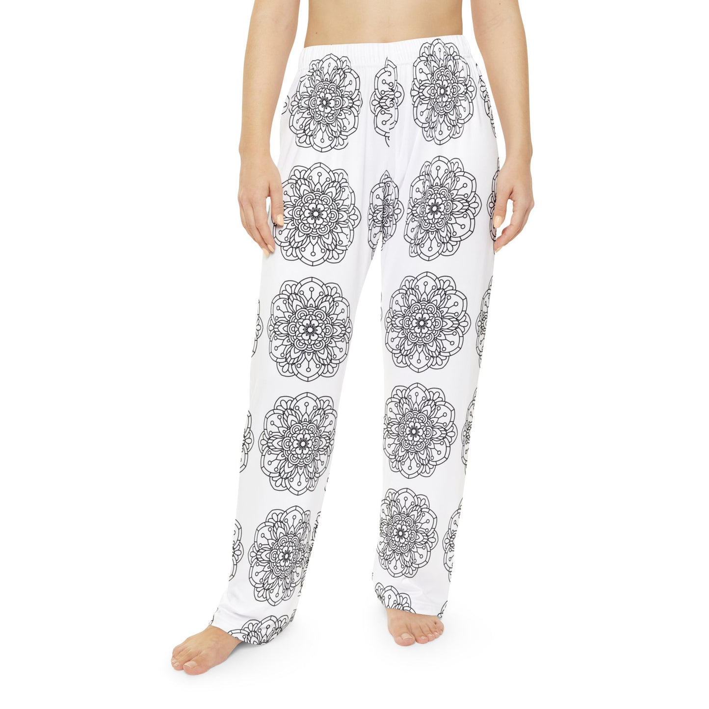 Bohemian Mandela Women's Pajama Pants, Cozy Loungewear, Perfect for Relaxing, Great Gift for Her, Made to Color Sleepwear. Comfy Lounge