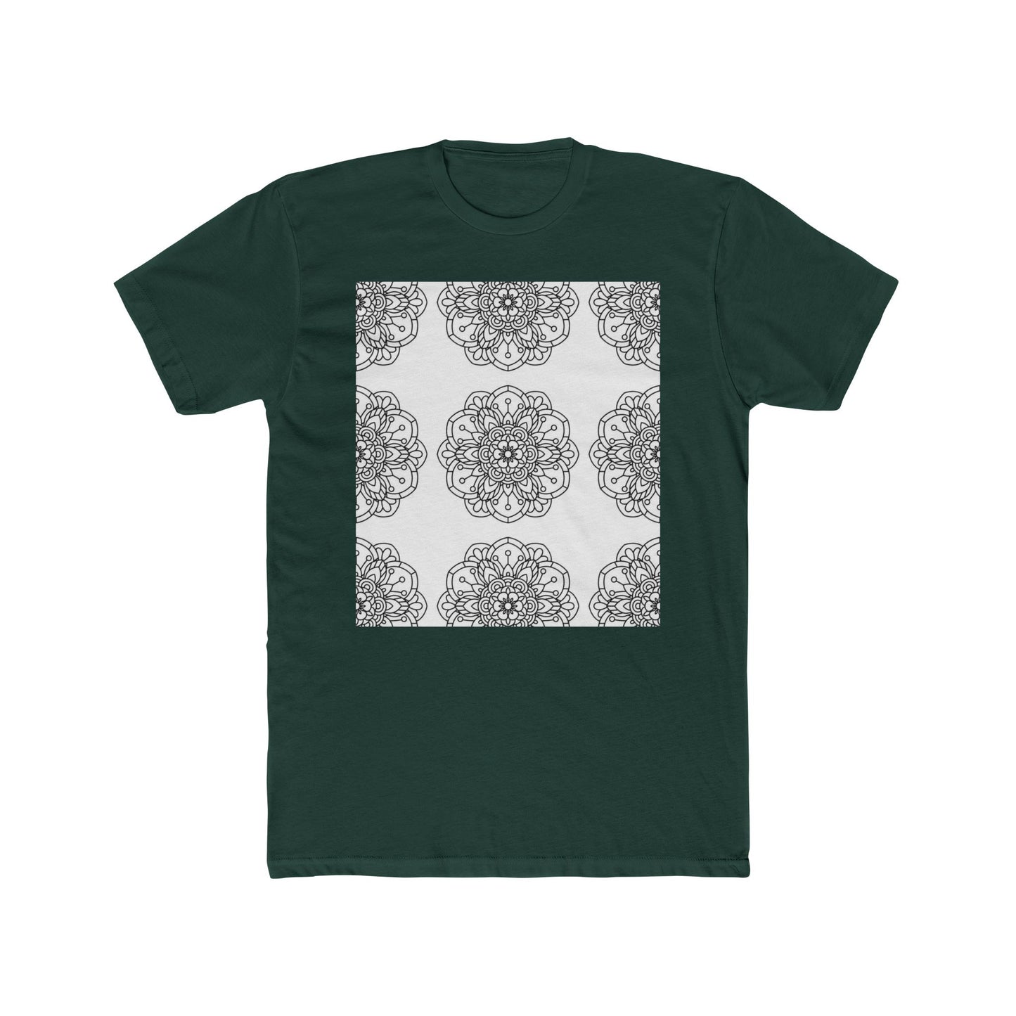 Mandala Crew Tee| Made To Color | Unisex Cotton T-Shirt, Casual Wear, Gift for Art Coloring Lovers,