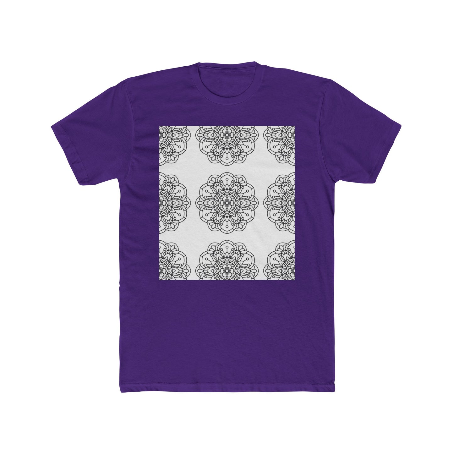 Mandala Crew Tee| Made To Color | Unisex Cotton T-Shirt, Casual Wear, Gift for Art Coloring Lovers,