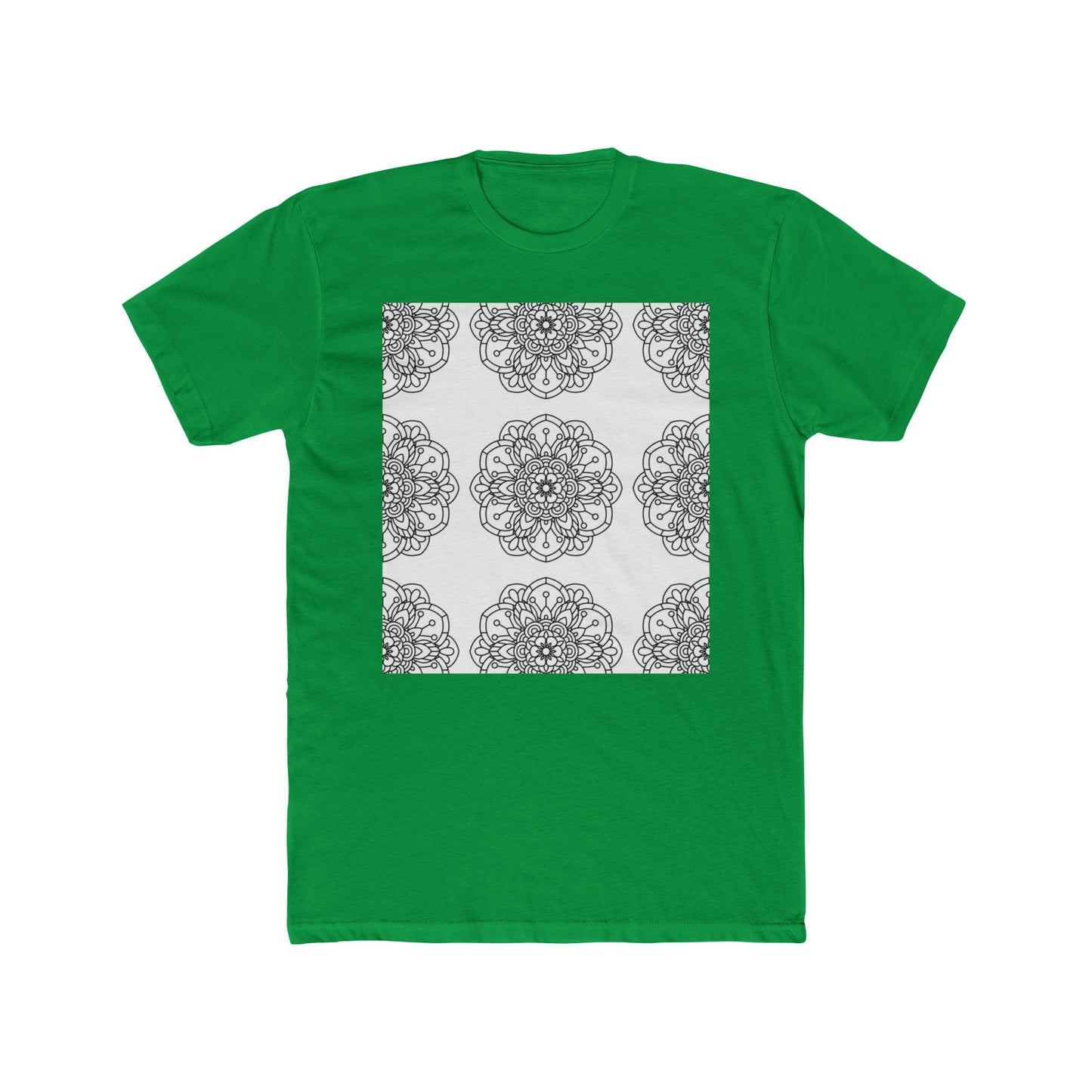 Mandala Crew Tee| Made To Color | Unisex Cotton T-Shirt, Casual Wear, Gift for Art Coloring Lovers,