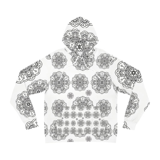 Bohemian Mandala Made to Color Unisex Hoodie- Calming Coloring Activity, Relaxation Hoodie, Zen Art Therapy