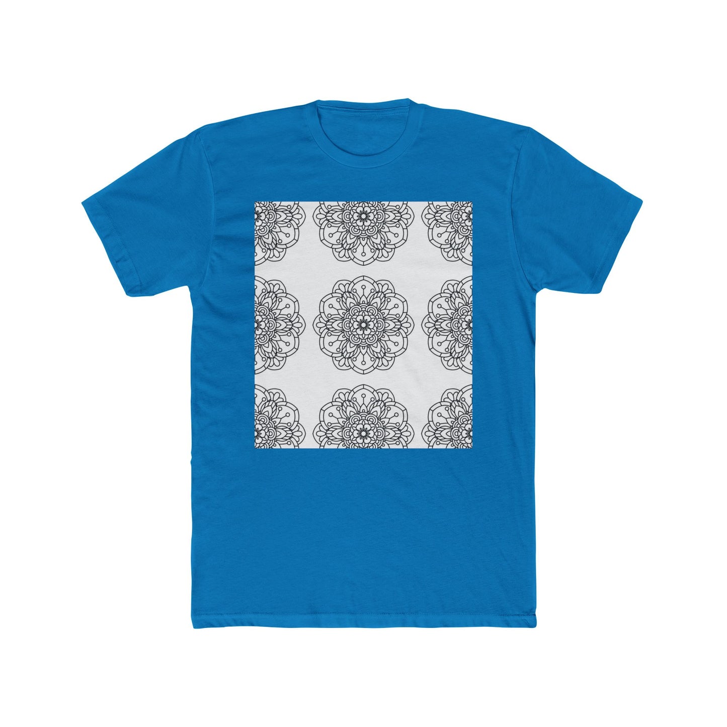 Mandala Crew Tee| Made To Color | Unisex Cotton T-Shirt, Casual Wear, Gift for Art Coloring Lovers,