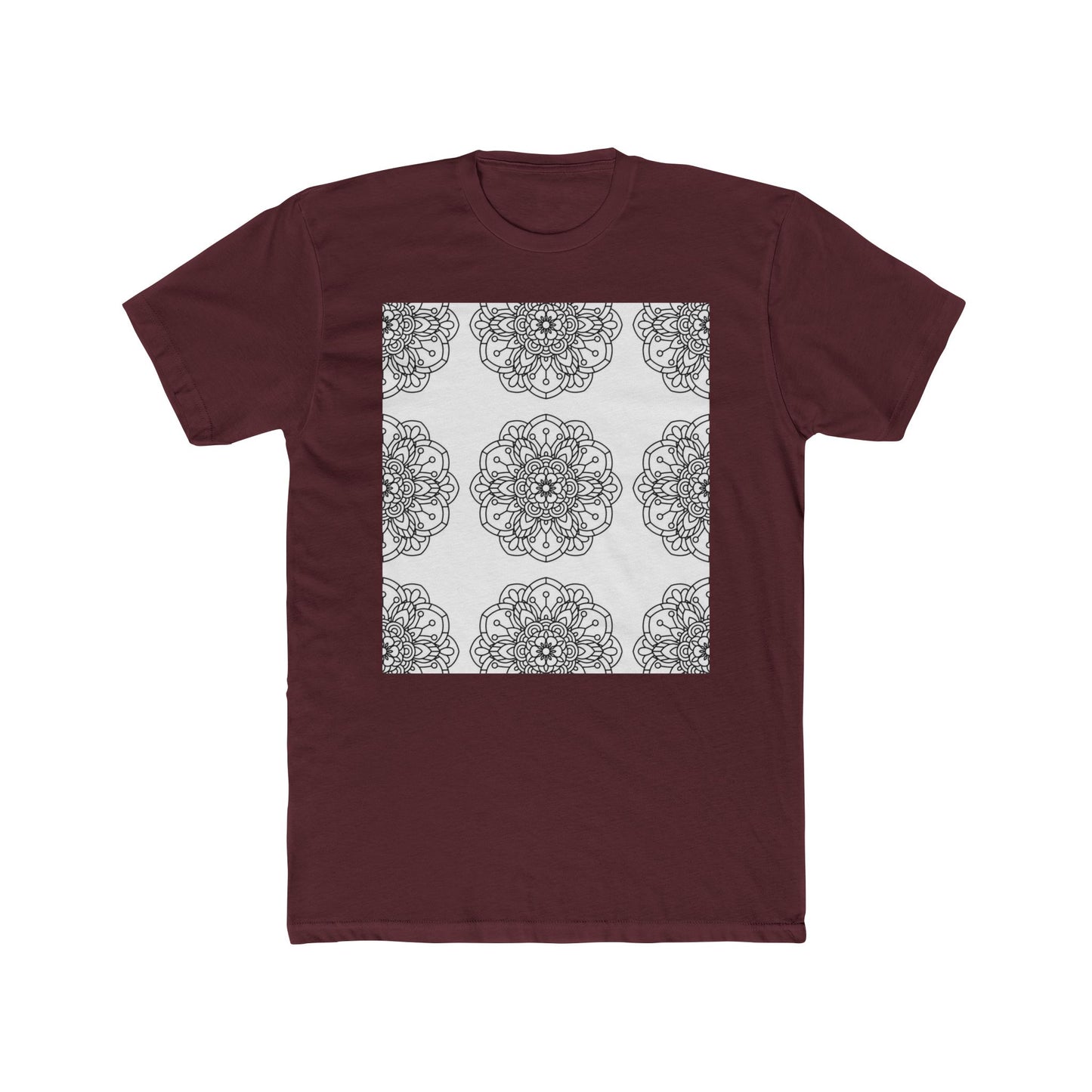 Mandala Crew Tee| Made To Color | Unisex Cotton T-Shirt, Casual Wear, Gift for Art Coloring Lovers,