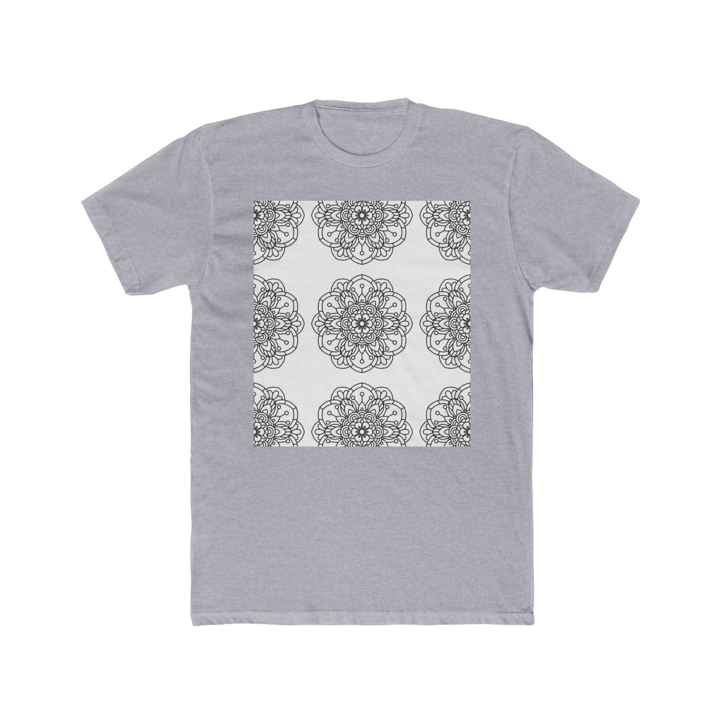 Mandala Crew Tee| Made To Color | Unisex Cotton T-Shirt, Casual Wear, Gift for Art Coloring Lovers,