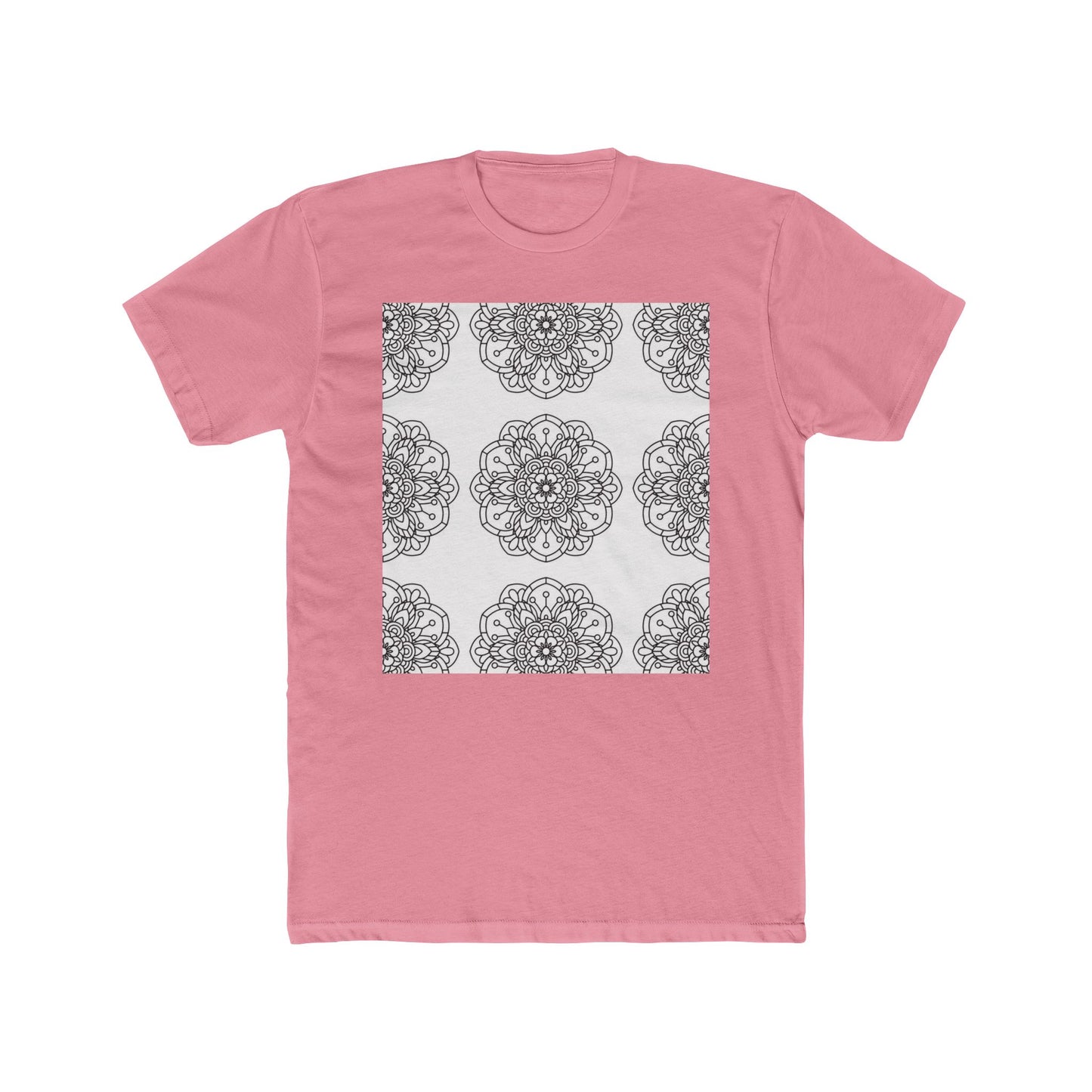 Mandala Crew Tee| Made To Color | Unisex Cotton T-Shirt, Casual Wear, Gift for Art Coloring Lovers,