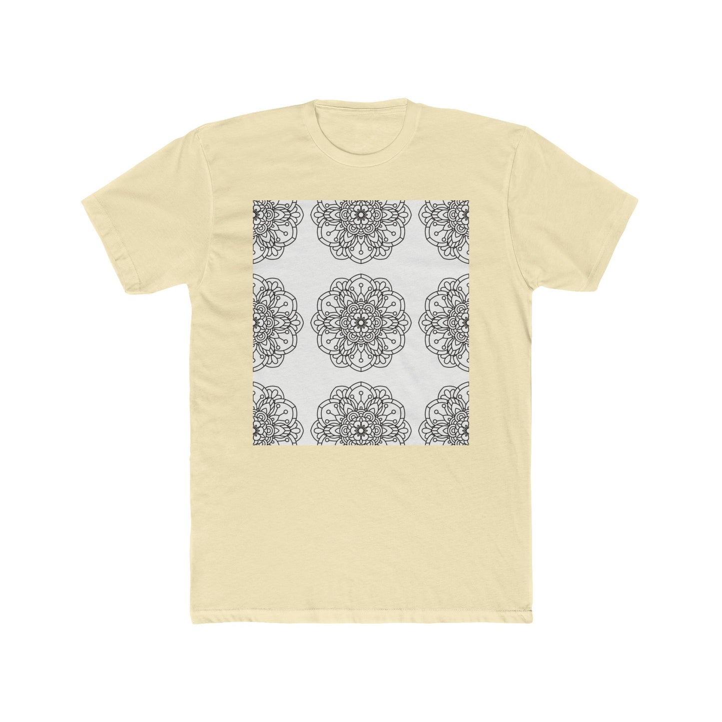 Mandala Crew Tee| Made To Color | Unisex Cotton T-Shirt, Casual Wear, Gift for Art Coloring Lovers,