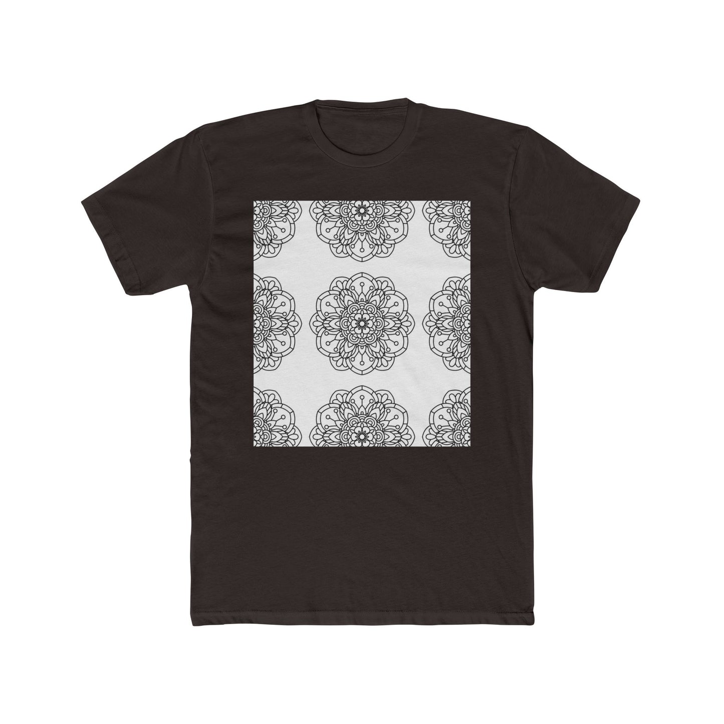 Mandala Crew Tee| Made To Color | Unisex Cotton T-Shirt, Casual Wear, Gift for Art Coloring Lovers,