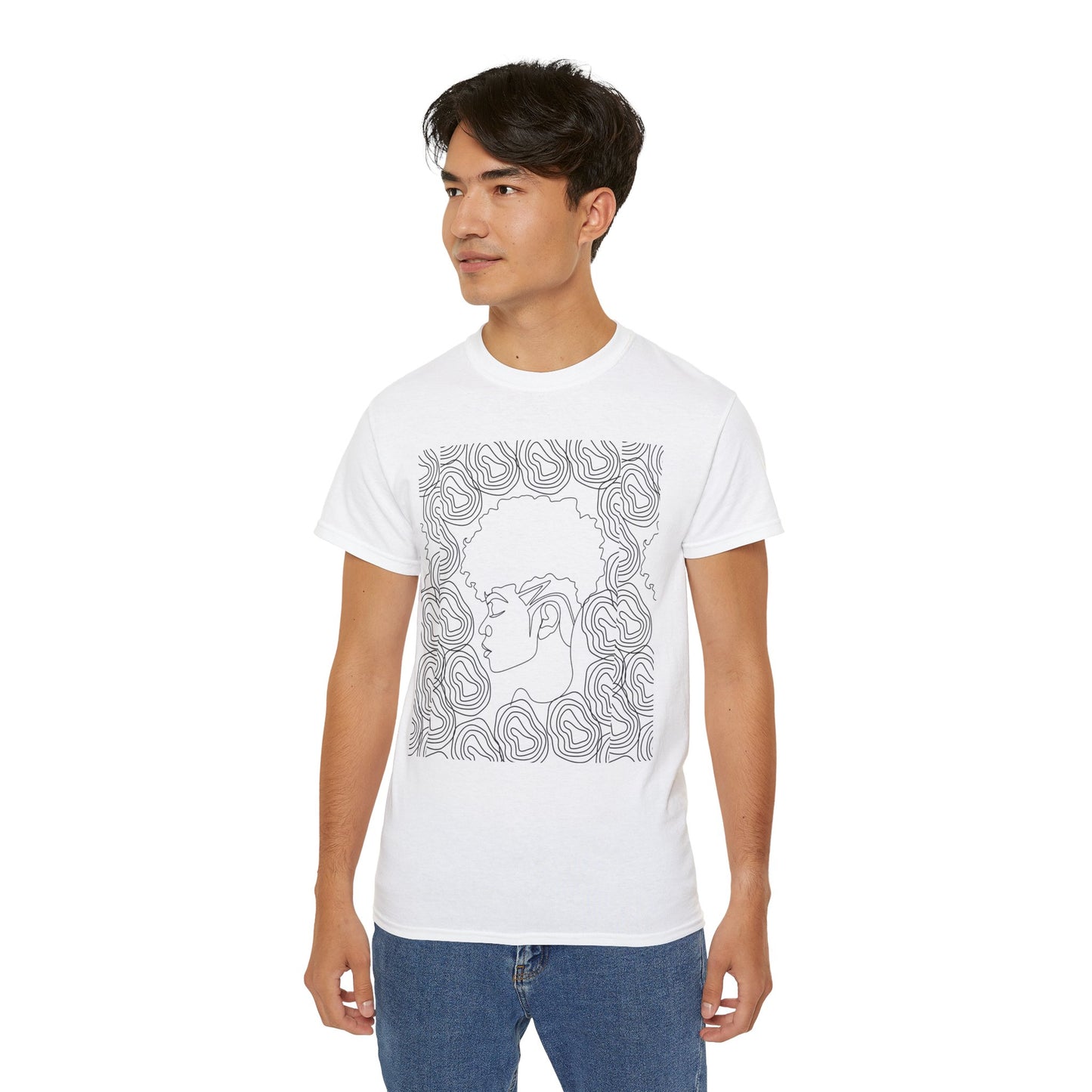 Artistic Unisex Tee - Abstract Line Art, Casual Wear, Gift for Art Lovers, Summer Fashion, Unique Graphic Shirt