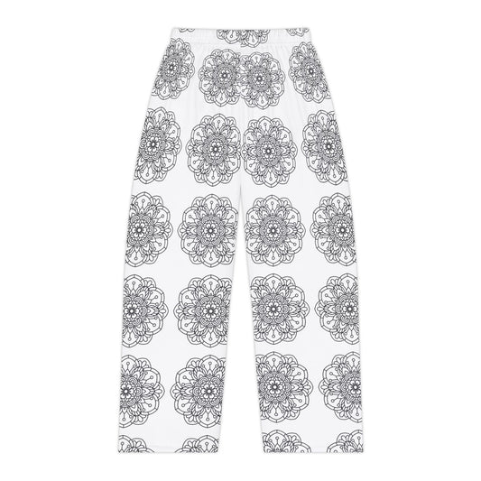 Bohemian Mandela Women's Pajama Pants, Cozy Loungewear, Perfect for Relaxing, Great Gift for Her, Made to Color Sleepwear. Comfy Lounge