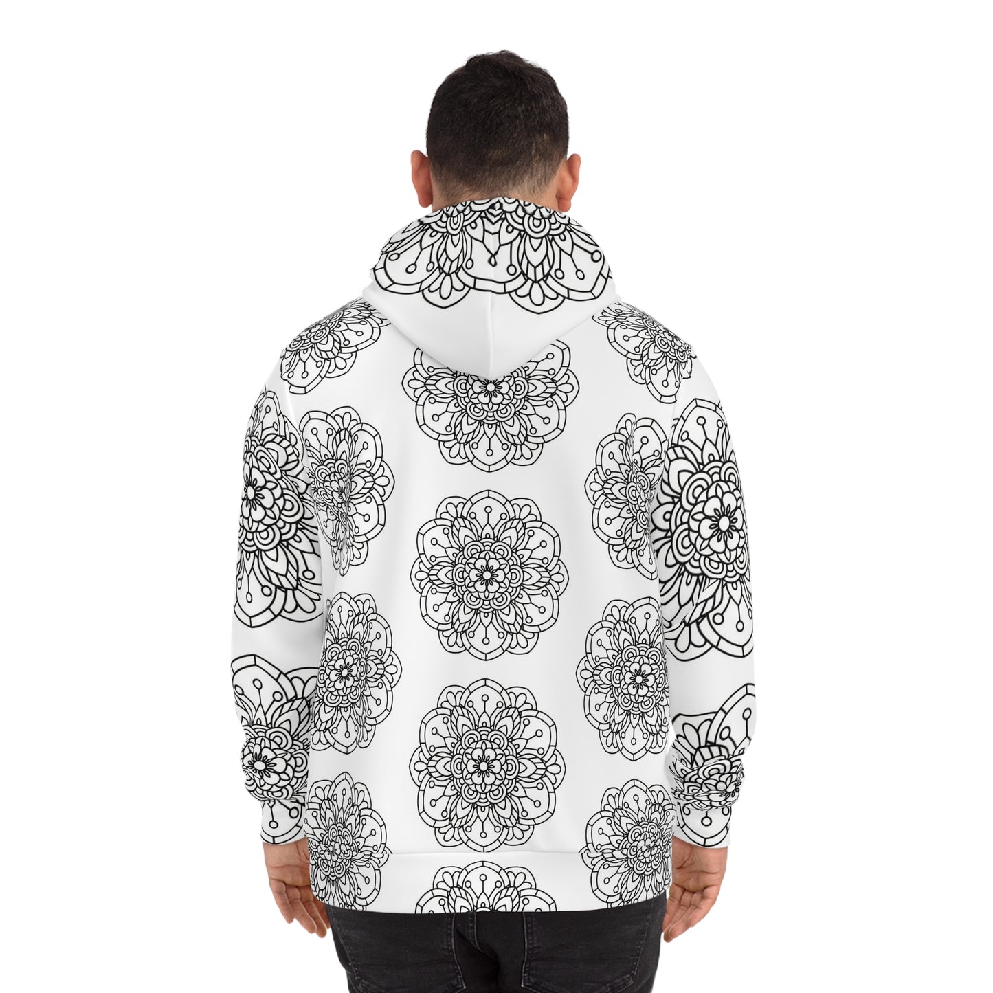 Large Bohemian Mandala Made to Color Unisex Hoodie- Calming Coloring Activity, Relaxation Hoodie, Zen Art Therapy