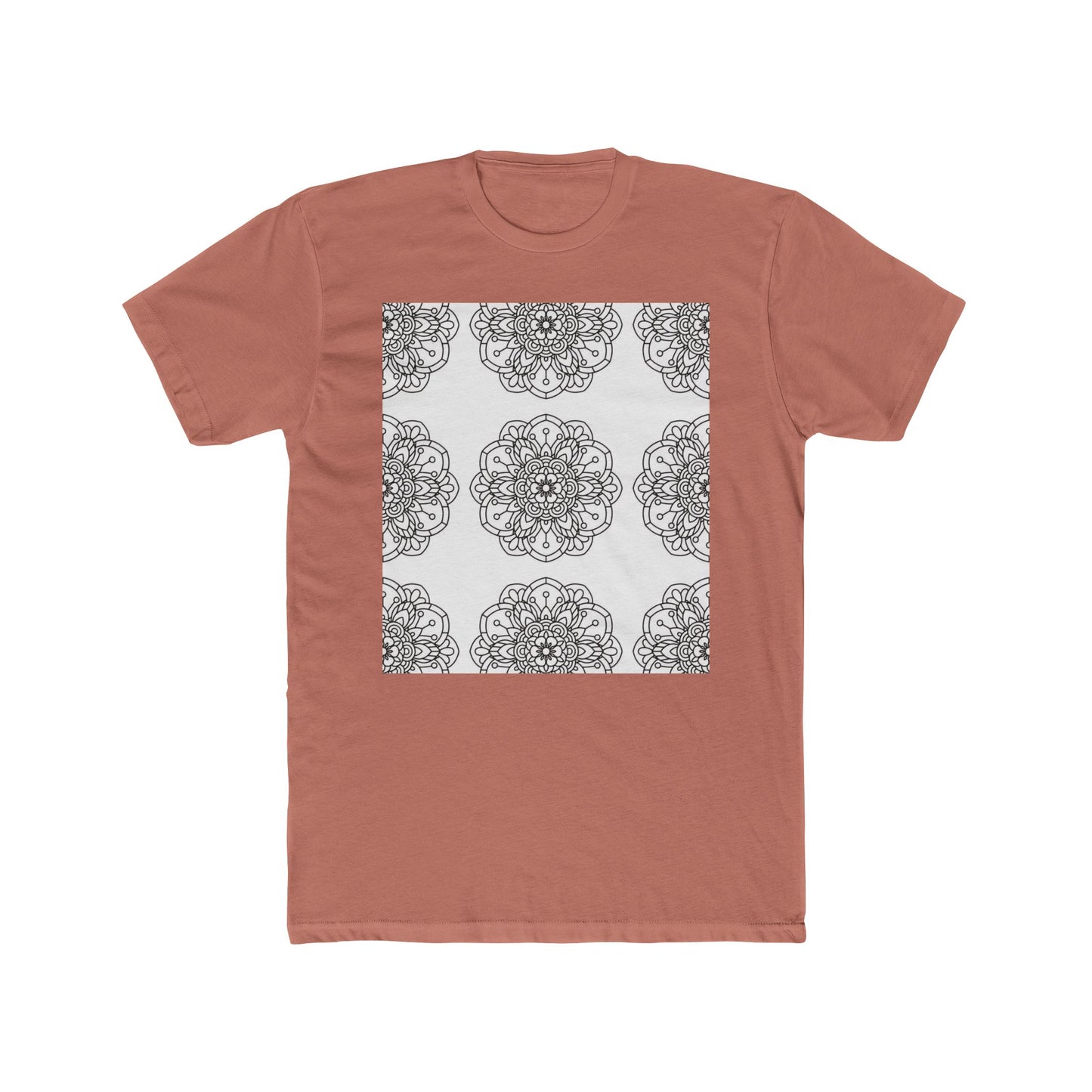 Mandala Crew Tee| Made To Color | Unisex Cotton T-Shirt, Casual Wear, Gift for Art Coloring Lovers,