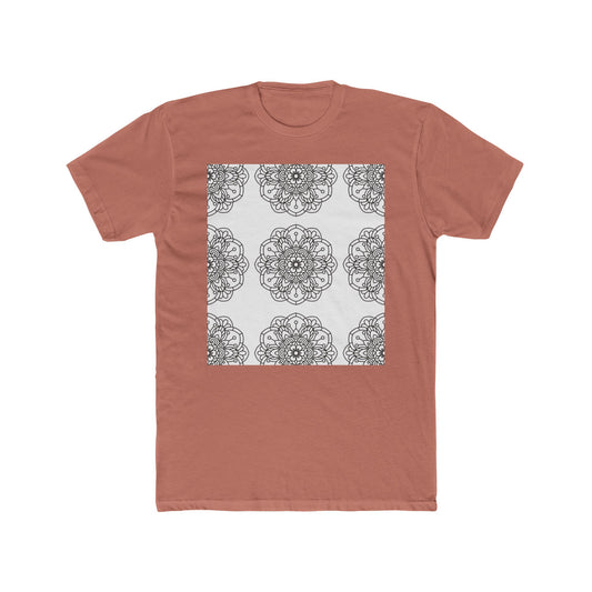 Mandala Crew Tee| Made To Color | Unisex Cotton T-Shirt, Casual Wear, Gift for Art Coloring Lovers,