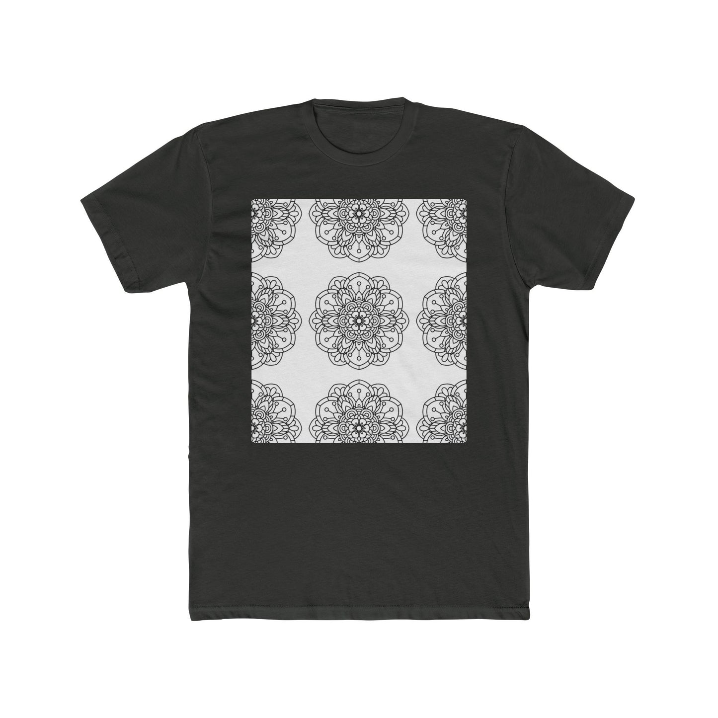 Mandala Crew Tee| Made To Color | Unisex Cotton T-Shirt, Casual Wear, Gift for Art Coloring Lovers,