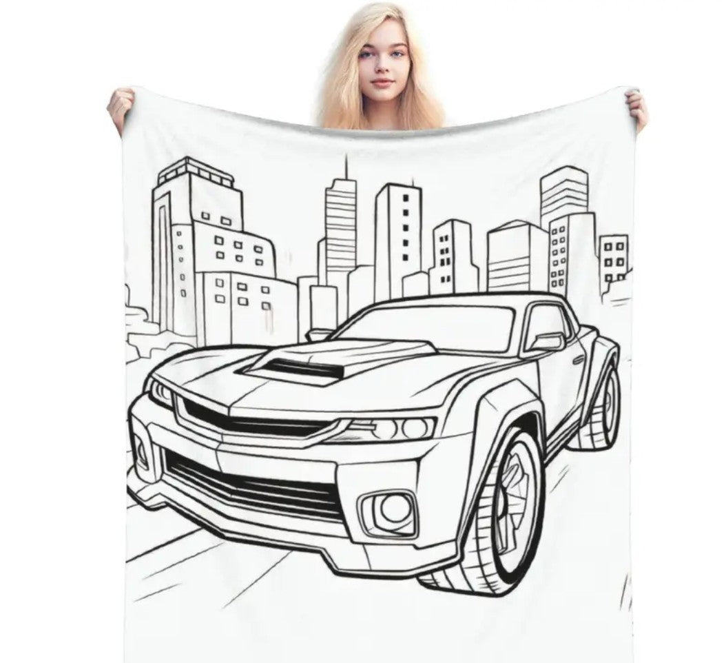 Car Coloring Blanket