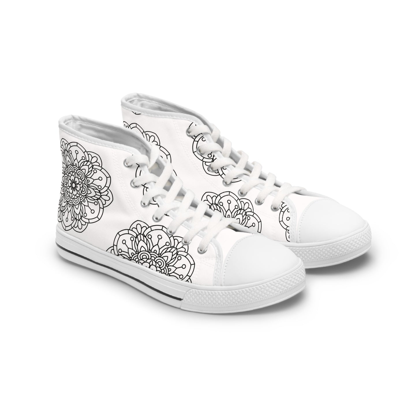 Multi-High Top Sneakers - Boho Chic Mandela Design