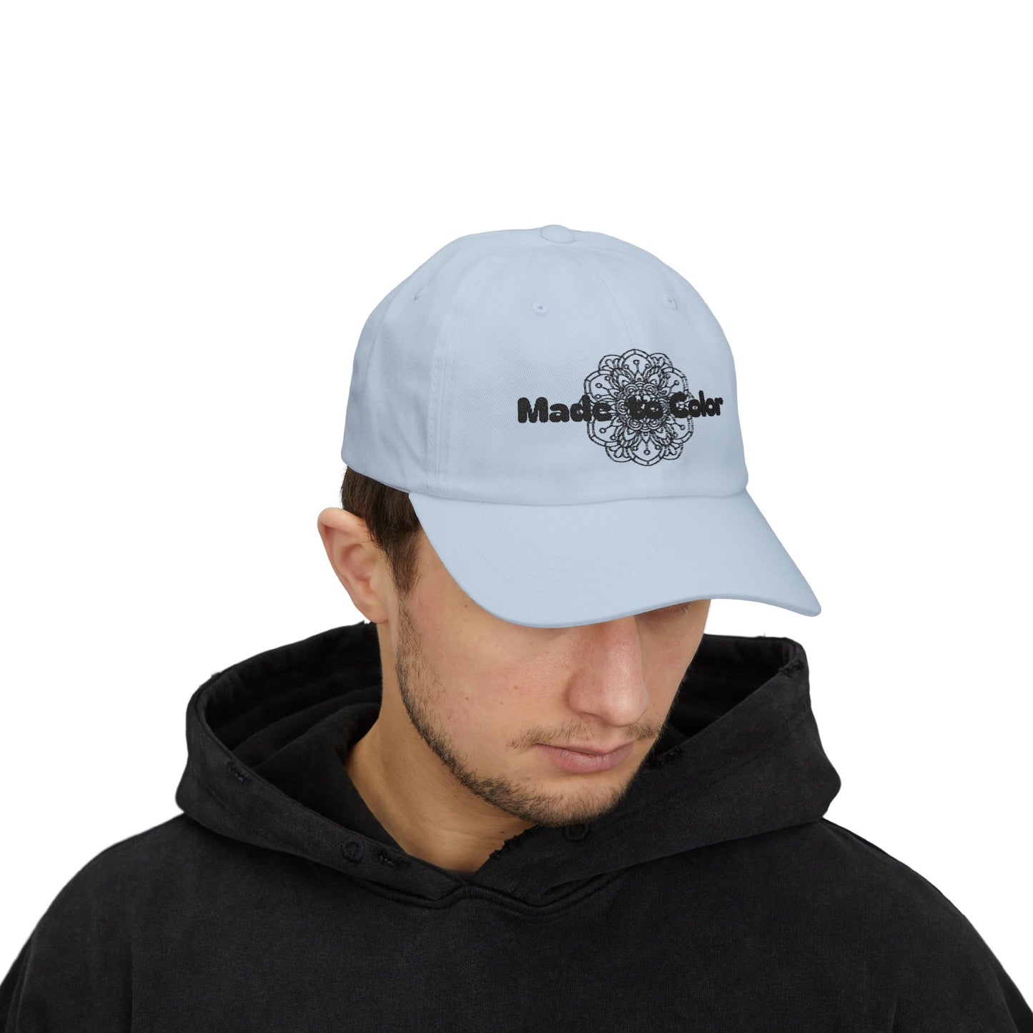 Dad Cap — Custom Floral Mandala "Made to Color" Embroidered Hat