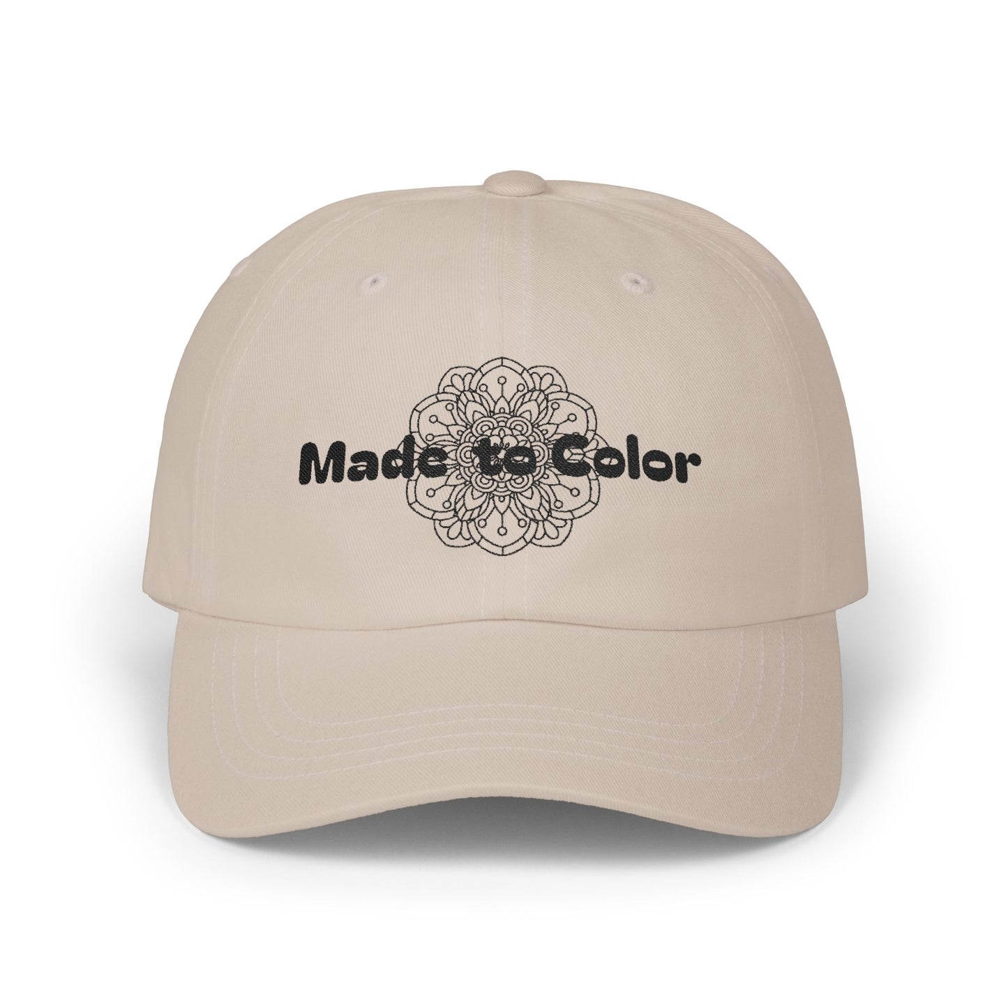 Dad Cap — Custom Floral Mandala "Made to Color" Embroidered Hat