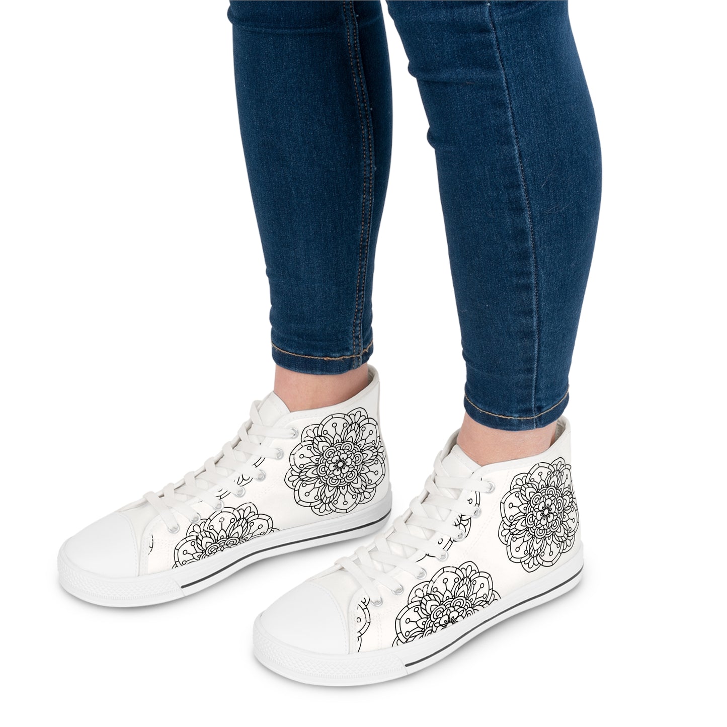 Multi-High Top Sneakers - Boho Chic Mandela Design