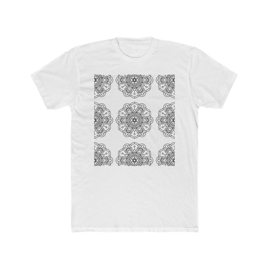 Mandala Crew Tee| Made To Color | Unisex Cotton T-Shirt, Casual Wear, Gift for Art Coloring Lovers,