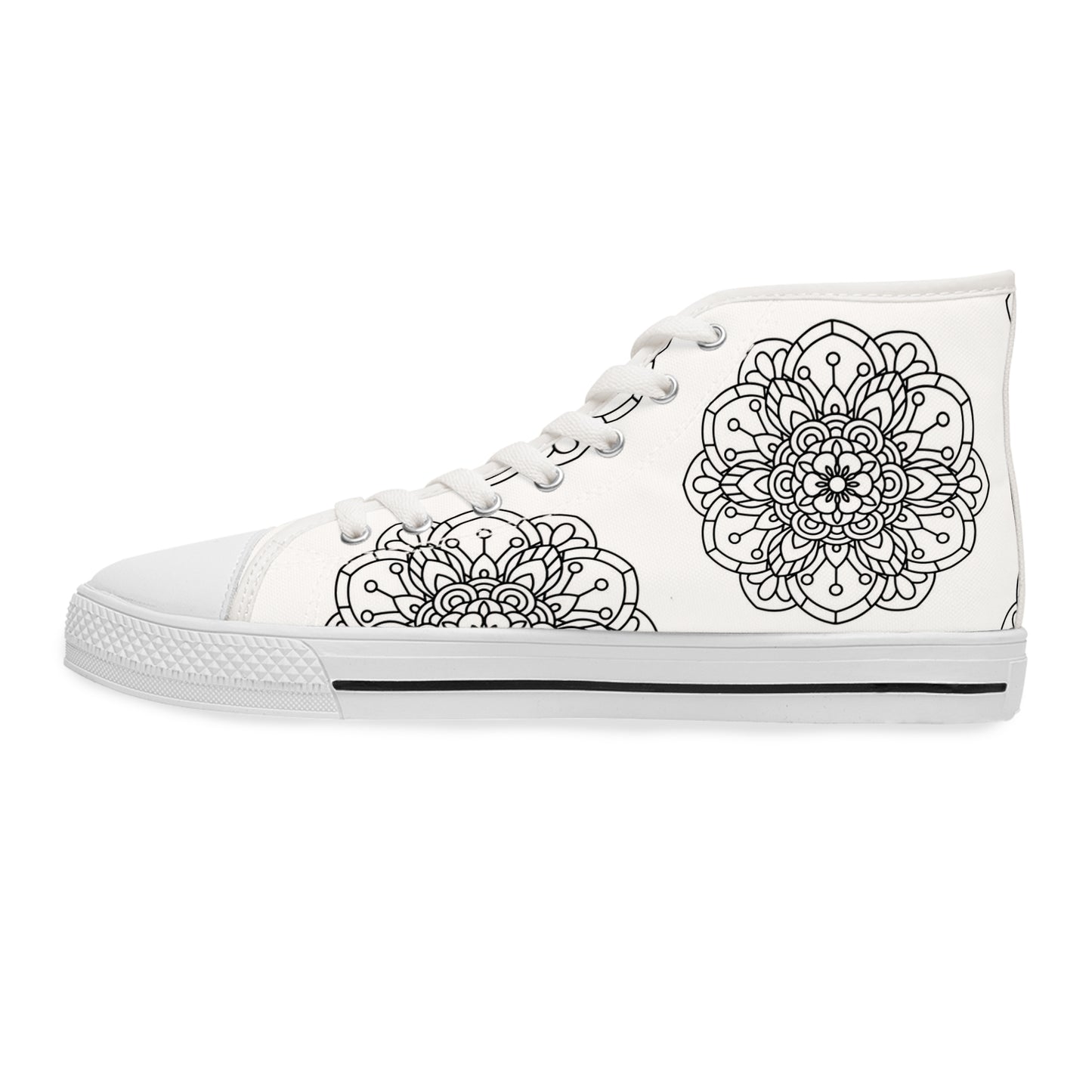 Multi-High Top Sneakers - Boho Chic Mandela Design