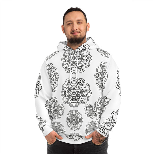 Large Bohemian Mandala Made to Color Unisex Hoodie- Calming Coloring Activity, Relaxation Hoodie, Zen Art Therapy