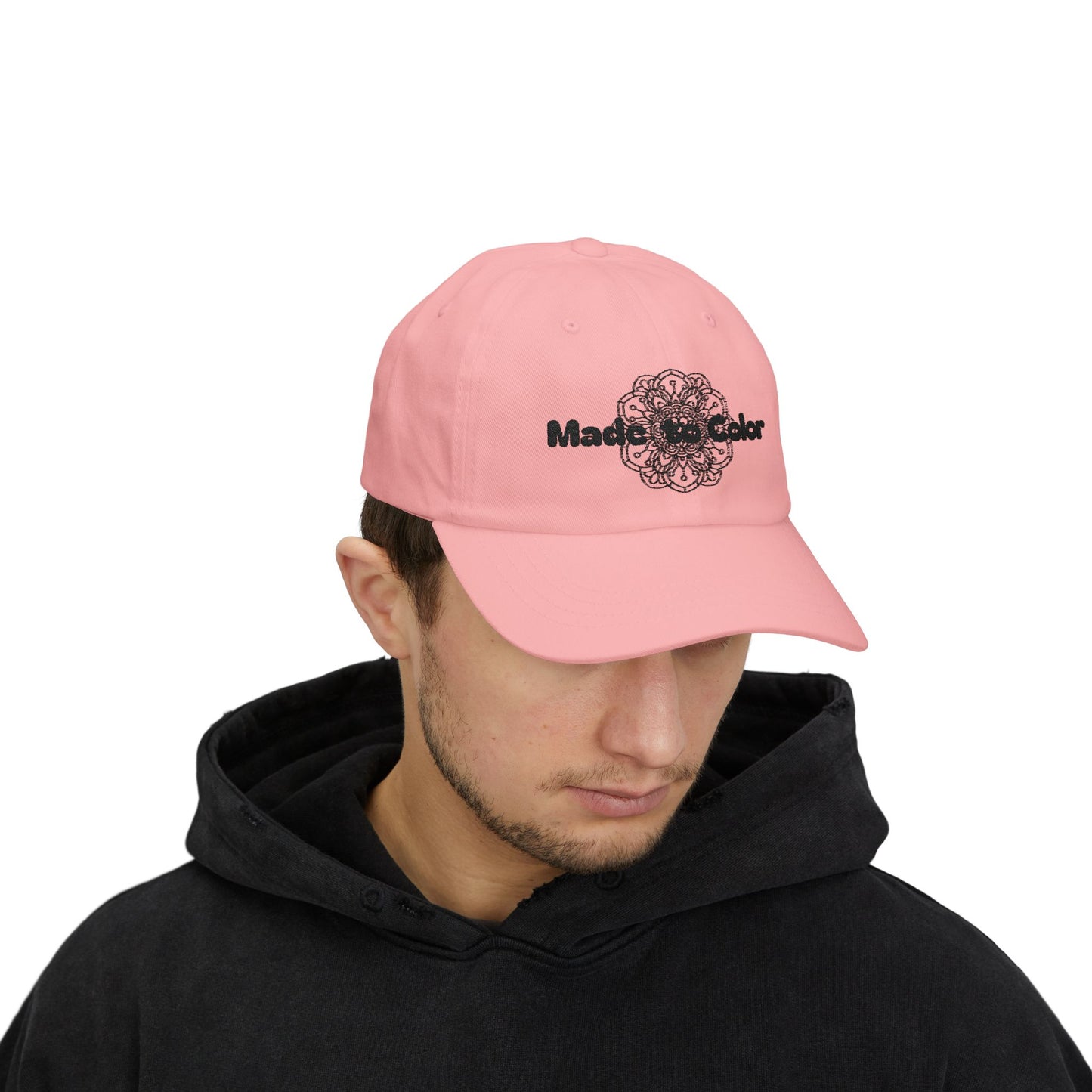 Dad Cap — Custom Floral Mandala "Made to Color" Embroidered Hat
