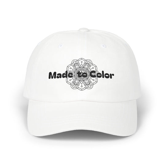 Dad Cap — Custom Floral Mandala "Made to Color" Embroidered Hat
