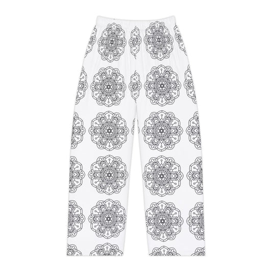Bohemian Mandela Women's Pajama Pants, Cozy Loungewear, Perfect for Relaxing, Great Gift for Her, Made to Color Sleepwear. Comfy Lounge