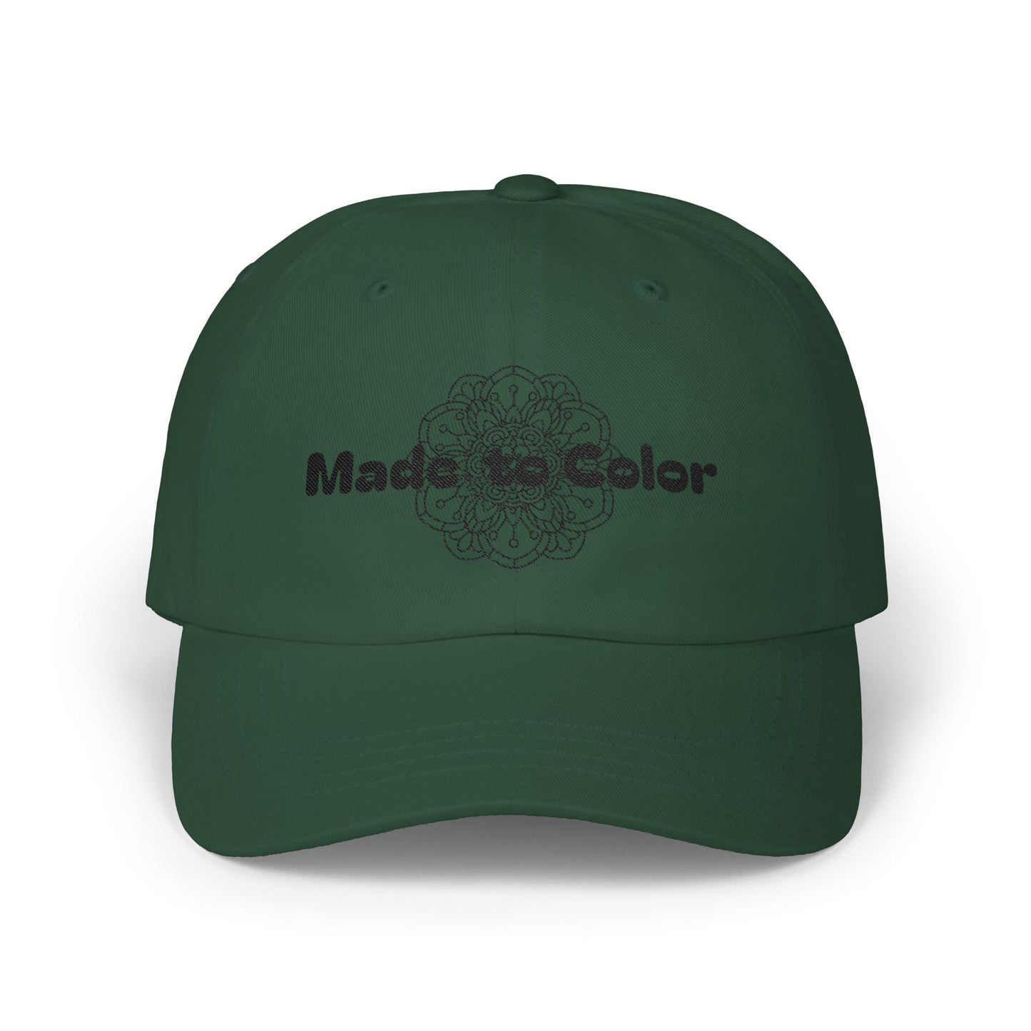 Dad Cap — Custom Floral Mandala "Made to Color" Embroidered Hat