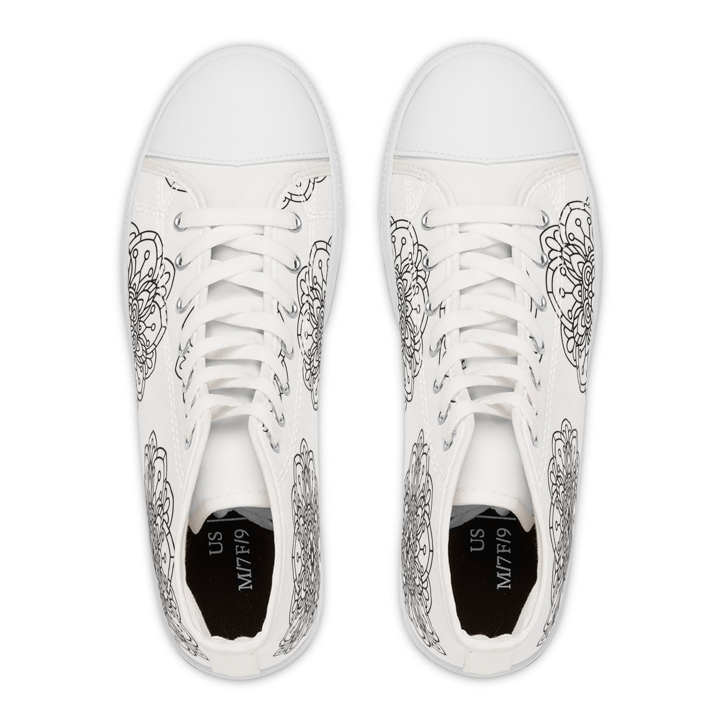 Multi-High Top Sneakers - Boho Chic Mandela Design