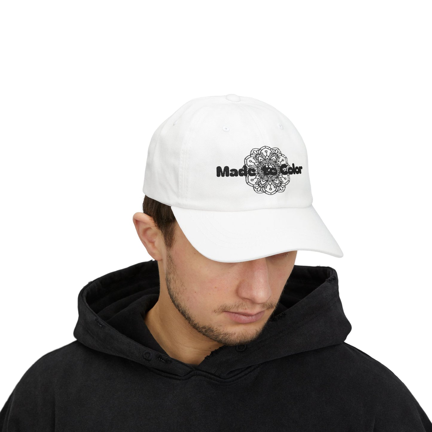 Dad Cap — Custom Floral Mandala "Made to Color" Embroidered Hat