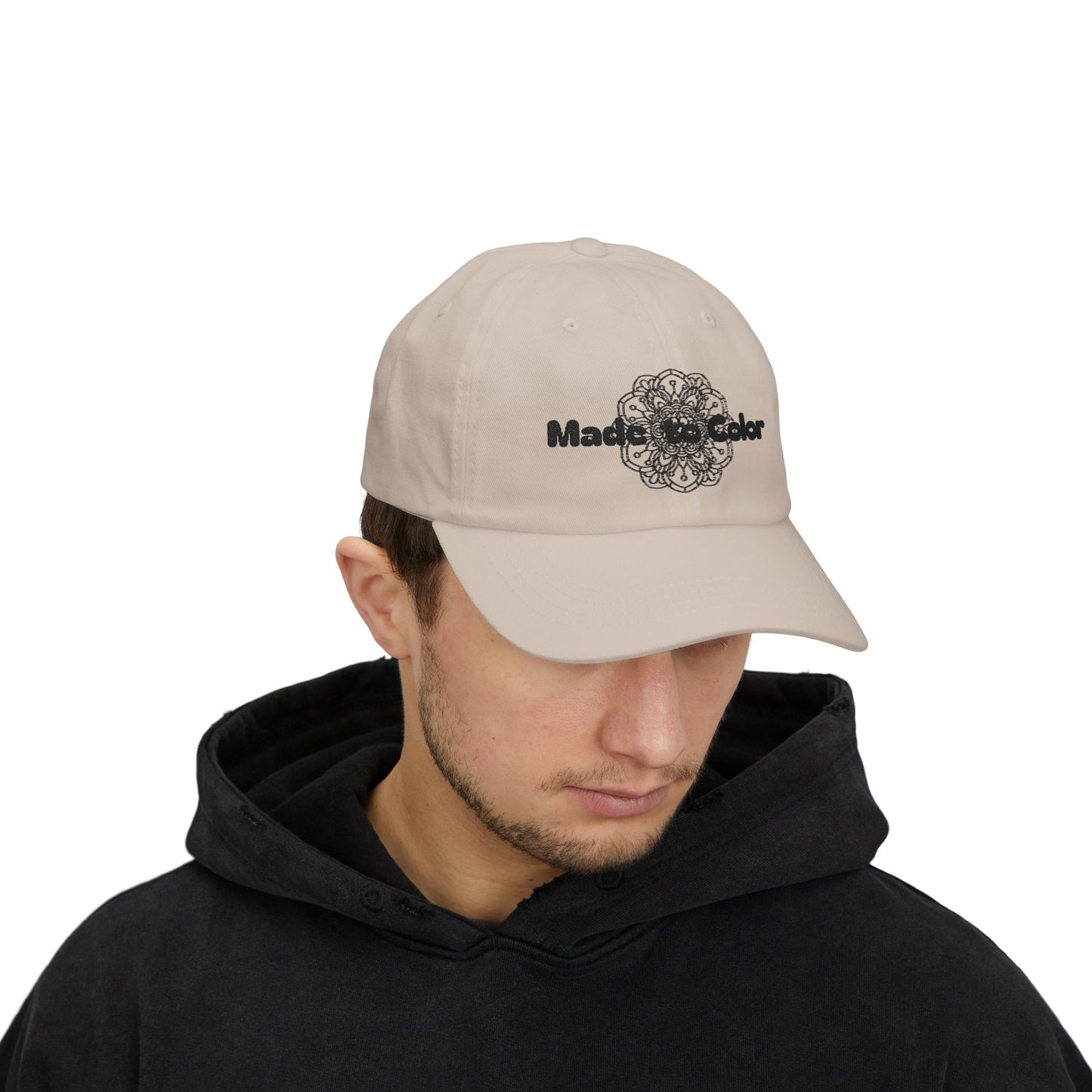 Dad Cap — Custom Floral Mandala "Made to Color" Embroidered Hat