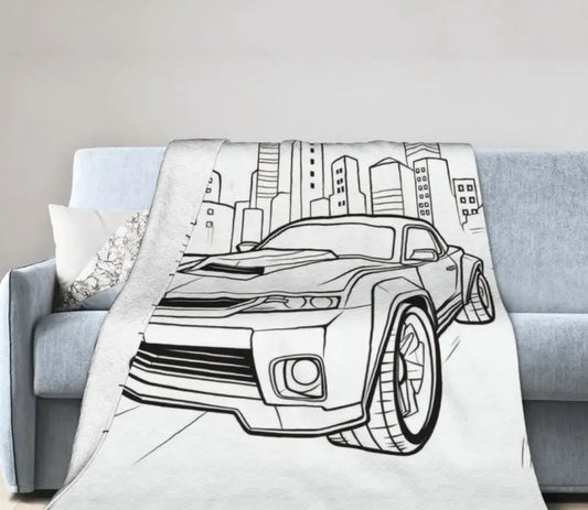 Car Coloring Blanket