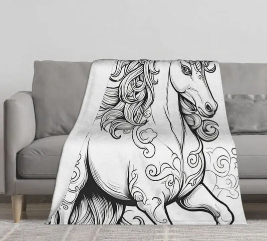 Unicorn Coloring Blanket